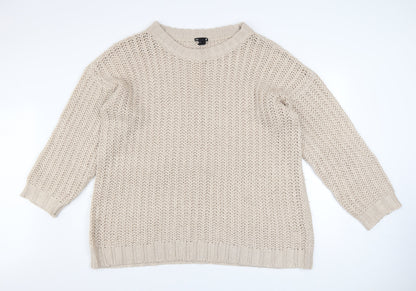 Womens UK Size L H&M Beige Pullover Jumper