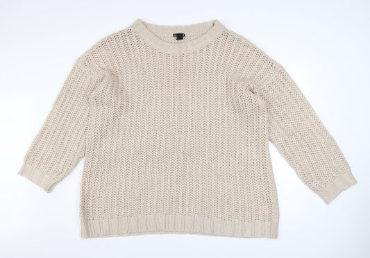 Womens UK Size L H&M Beige Pullover Jumper