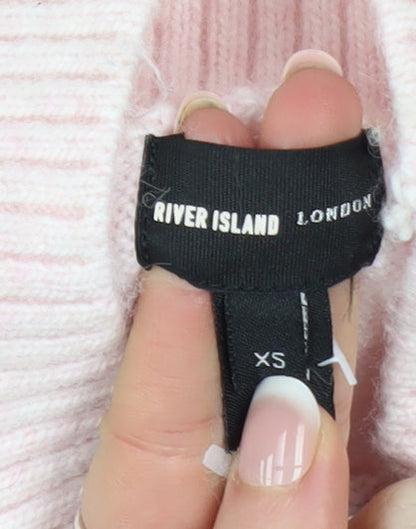 Womens UK Size XS River Island Pink Pullover Jumper