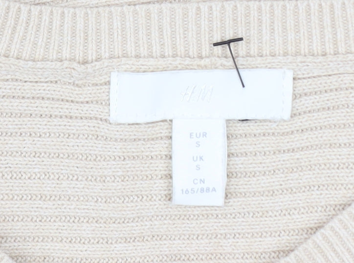 Womens UK Size S H&M Beige Pullover Jumper