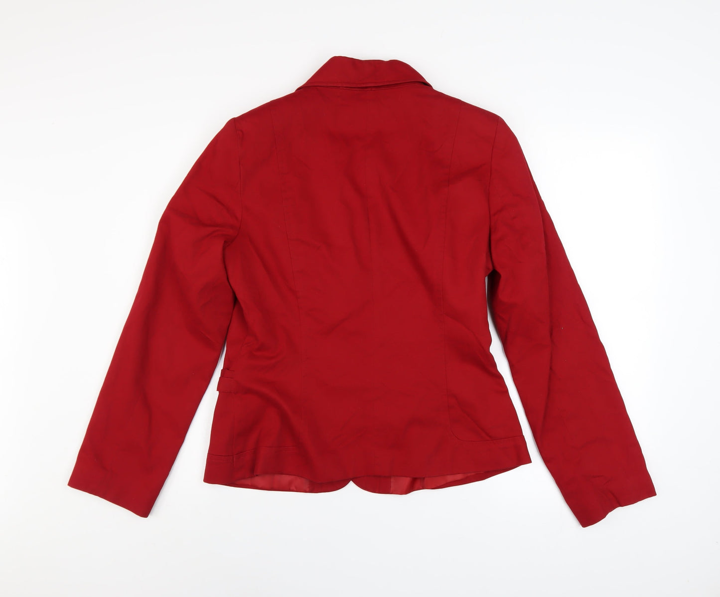 Marks and Spencer Per Una Red Cotton Blazer Jacket Women Size 12
