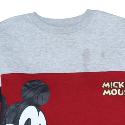 Disney Boys Red Mickey Mouse Pullover Sweatshirt 12-13 Years