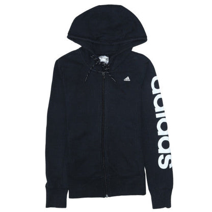 Womens UK Size XS adidas Black Full Zip Hoodie
