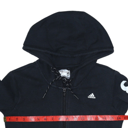 Womens UK Size XS adidas Black Full Zip Hoodie