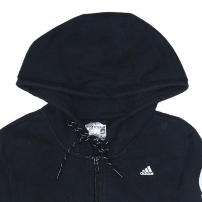 Womens UK Size XS adidas Black Full Zip Hoodie