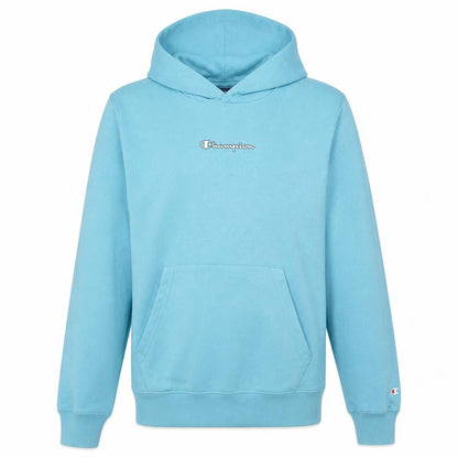 Front view of Champion boys’ blue pullover hoodie 15-16 years regular fit cotton blend