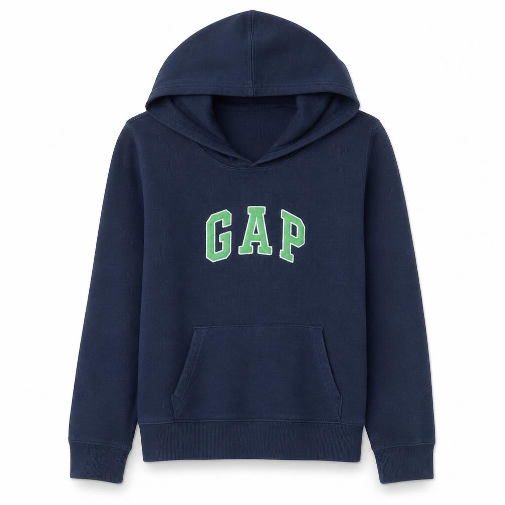Gap Womens Navy Blue Pullover Hoodie L Logo Design Cotton Blend
