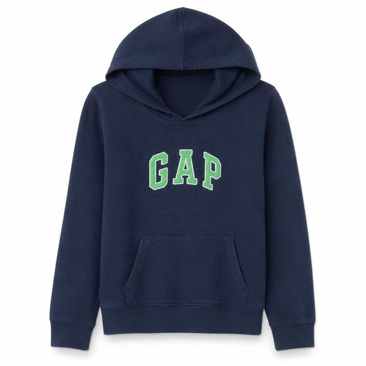 Gap Womens Navy Blue Pullover Hoodie L Logo Design Cotton Blend