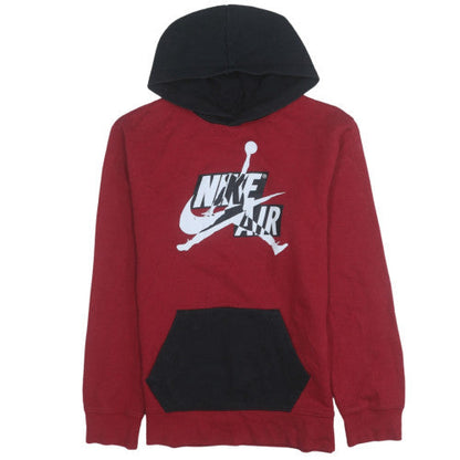 Nike Jordan Boys Red & Black Pullover Hoodie L 158 Bold Graphic Fleece