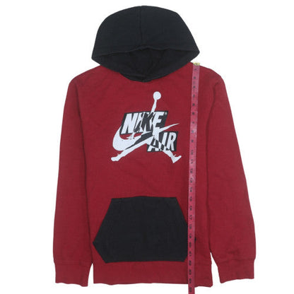 Nike Jordan Boys Red & Black Pullover Hoodie L 158 Bold Graphic Fleece