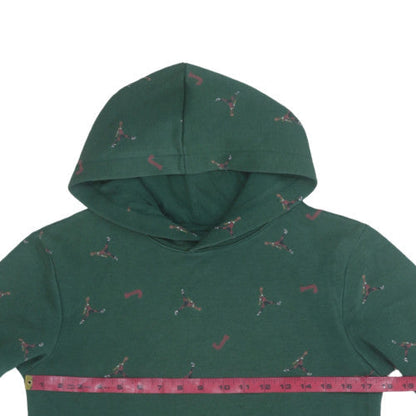 Jordan Boys Green Pullover Hoodie 12 Years L Graphic Print Fleece
