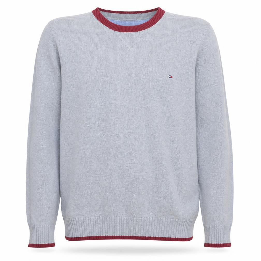 Tommy Hilfiger Men's Grey Cotton Crew Neck Jumper Size M