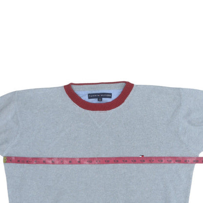 Tommy Hilfiger Men's Grey Cotton Crew Neck Jumper Size M