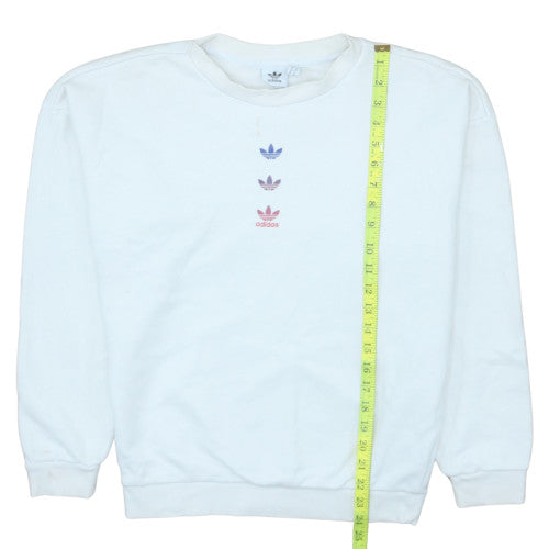 Womens UK Size S adidas White Pullover Sweatshirt