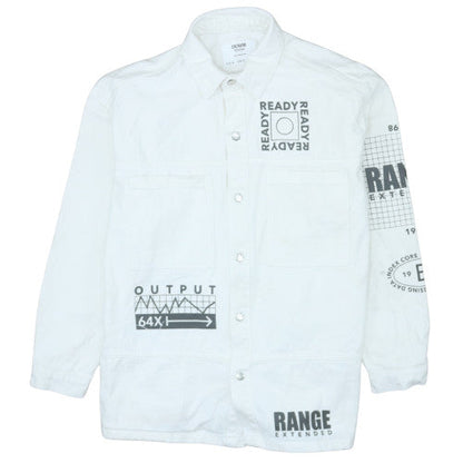 Mens UK Size S Bershka White Basic Jacket