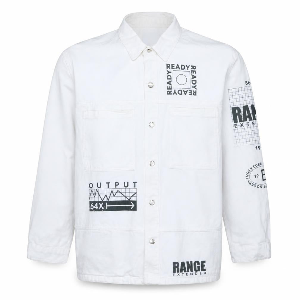 Mens UK Size S Bershka White Basic Jacket
