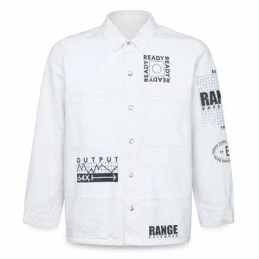 Mens UK Size S Bershka White Basic Jacket