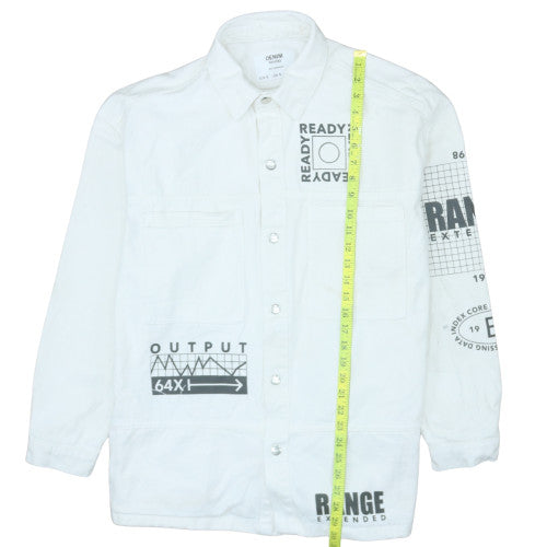 Mens UK Size S Bershka White Basic Jacket