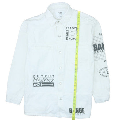 Mens UK Size S Bershka White Basic Jacket