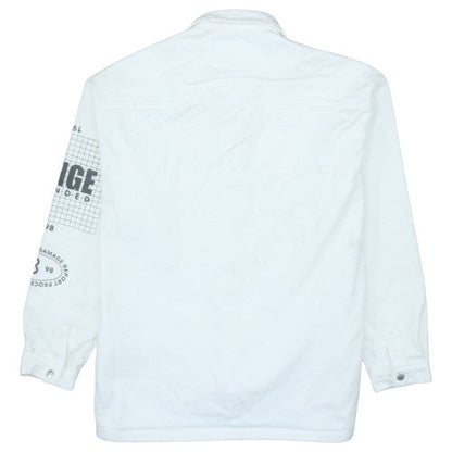 Mens UK Size S Bershka White Basic Jacket