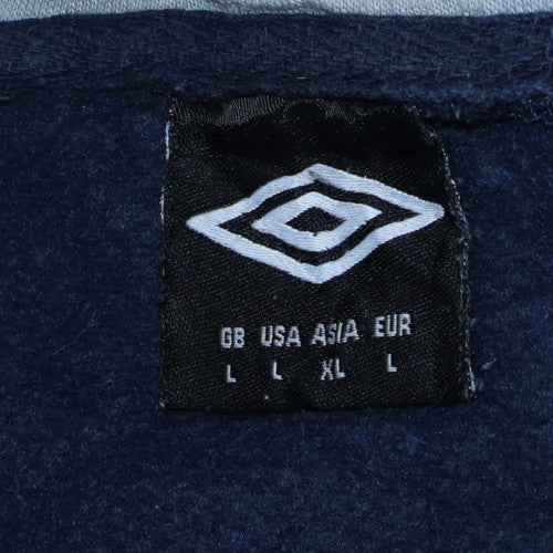 Mens UK Size L Umbro Blue Full Zip Hoodie