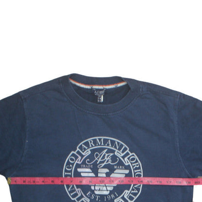 Mens UK Size M Armani Jeans Blue Pullover Sweatshirt