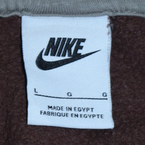 Womens UK Size L Nike Brown Pullover Hoodie