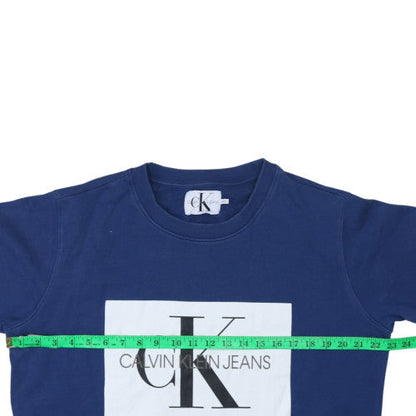 Mens UK Size 2XL Calvin Klein Jeans Blue Pullover Sweatshirt