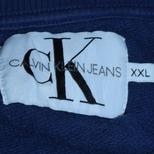 Mens UK Size 2XL Calvin Klein Jeans Blue Pullover Sweatshirt