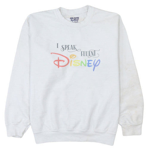 Womens UK Size M Gildan White Pullover Sweatshirt