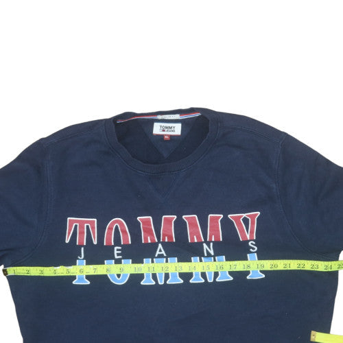 Mens UK Size XL Tommy Jeans Blue Pullover Sweatshirt