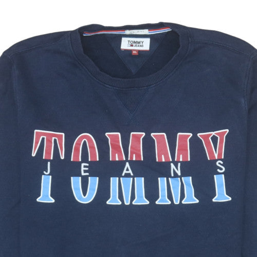 Mens UK Size XL Tommy Jeans Blue Pullover Sweatshirt