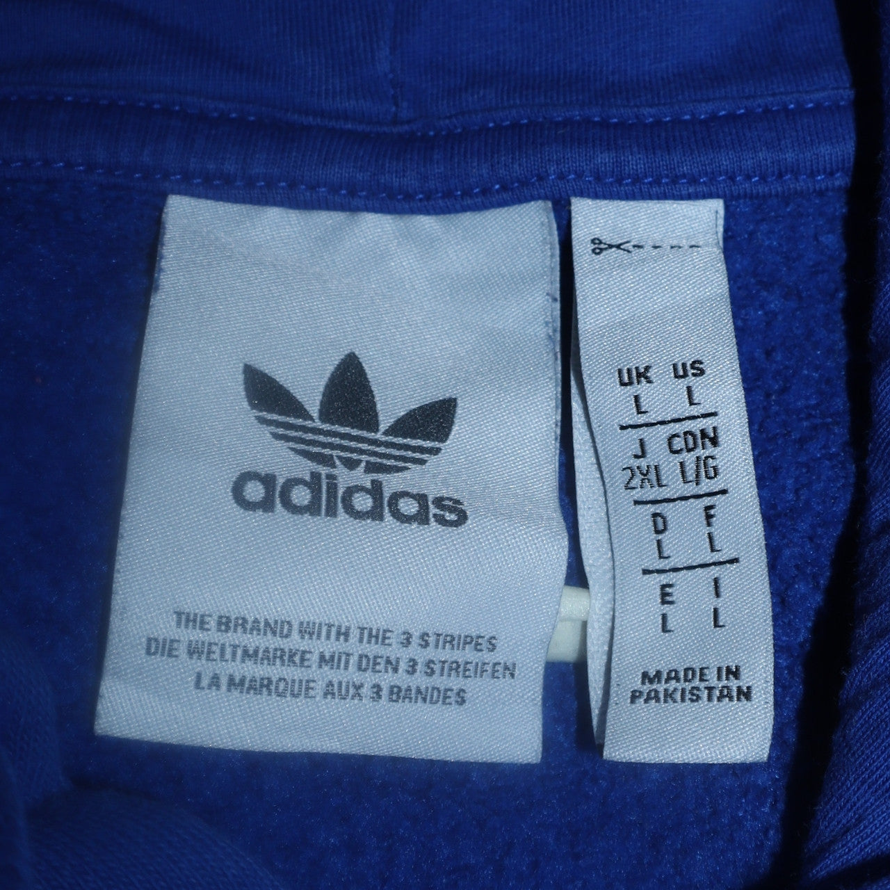 Mens UK Size L adidas Blue Pullover Hoodie