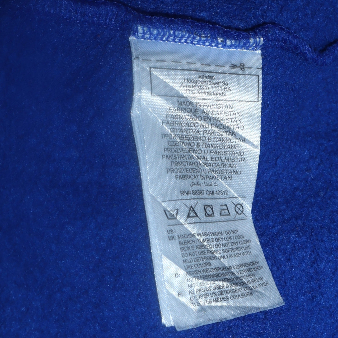 Mens UK Size L adidas Blue Pullover Hoodie