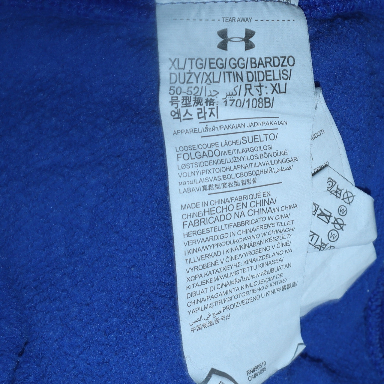 Mens UK Size XL Under armour Blue Pullover Hoodie