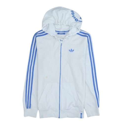 Mens UK Size S adidas White Full Zip Hoodie