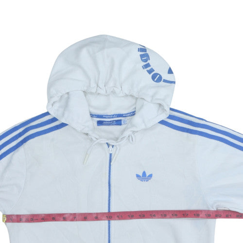 Mens UK Size S adidas White Full Zip Hoodie