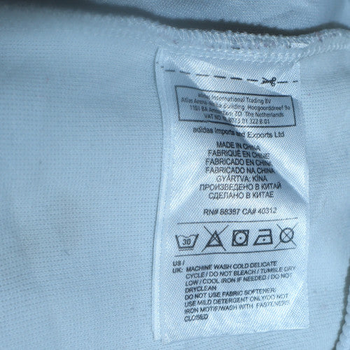 Mens UK Size S adidas White Full Zip Hoodie