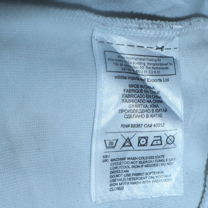 Mens UK Size S adidas White Full Zip Hoodie