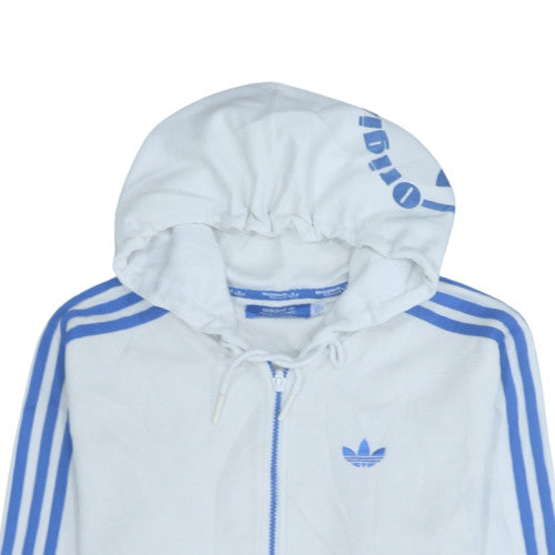 Mens UK Size S adidas White Full Zip Hoodie