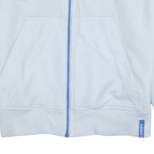 Mens UK Size S adidas White Full Zip Hoodie