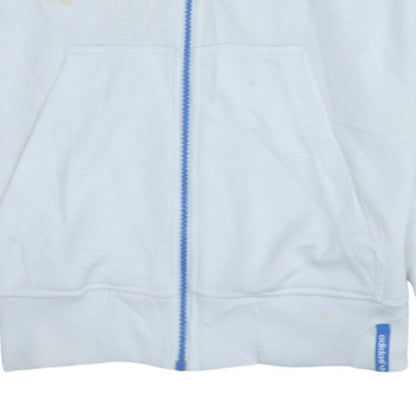 Mens UK Size S adidas White Full Zip Hoodie