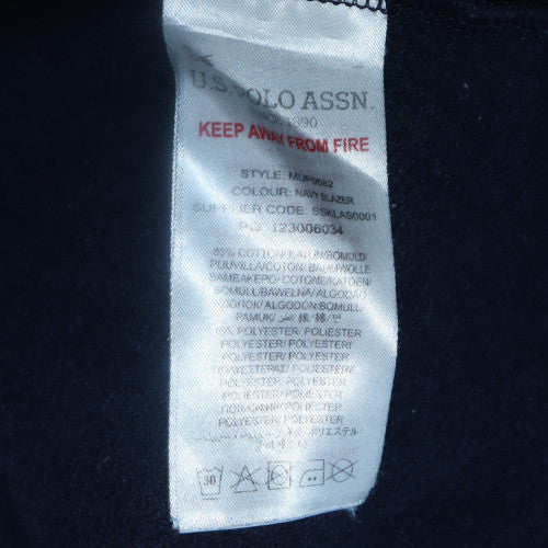 Mens UK Size M U.S. Polo Assn. Blue Pullover Hoodie