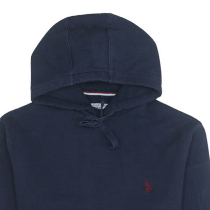 Mens UK Size M U.S. Polo Assn. Blue Pullover Hoodie