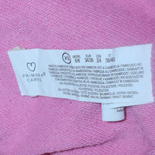 Womens UK Size XS Primark Pink Pullover Sweatshirt