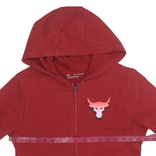 Boys UK Size 158 Under armour Red Full Zip Hoodie