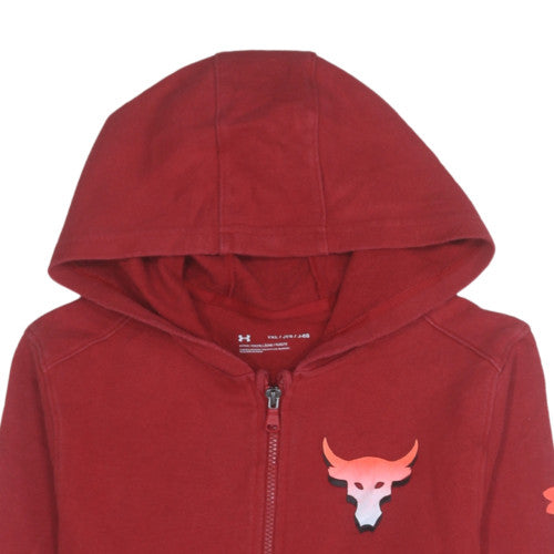 Boys UK Size 158 Under armour Red Full Zip Hoodie