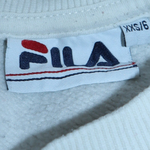 Womens UK Size 2XS FILA White Pullover Sweatshirt