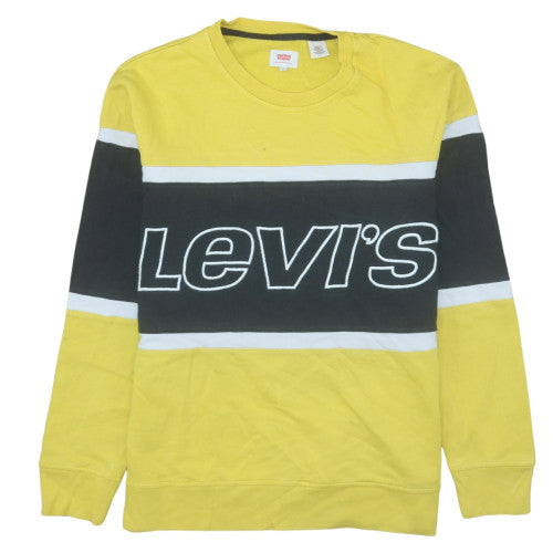 Mens UK Size L Levi's Yellow Pullover Sweatshirt