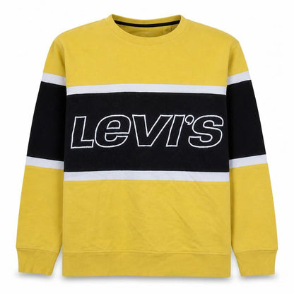 Mens UK Size L Levi's Yellow Pullover Sweatshirt